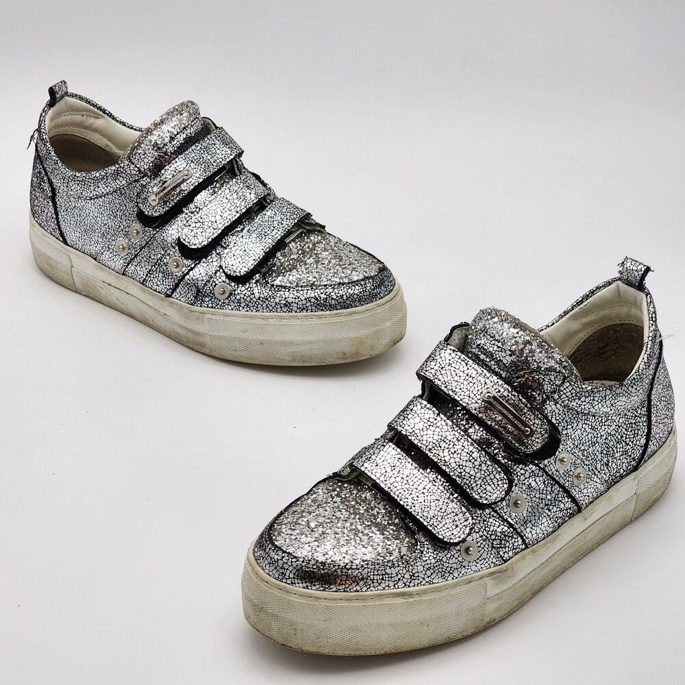 Alessandro Dell'Acqua Metallic Low Top Sneaker Size 38.5